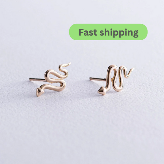 14k gold Snake Stud Earrings