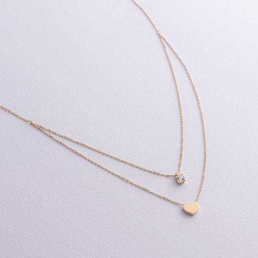 Two gold necklaces with heart and round pendants -Chain length: Adjustable 38–43 cm-Perfect as a Valentine’s Day gift