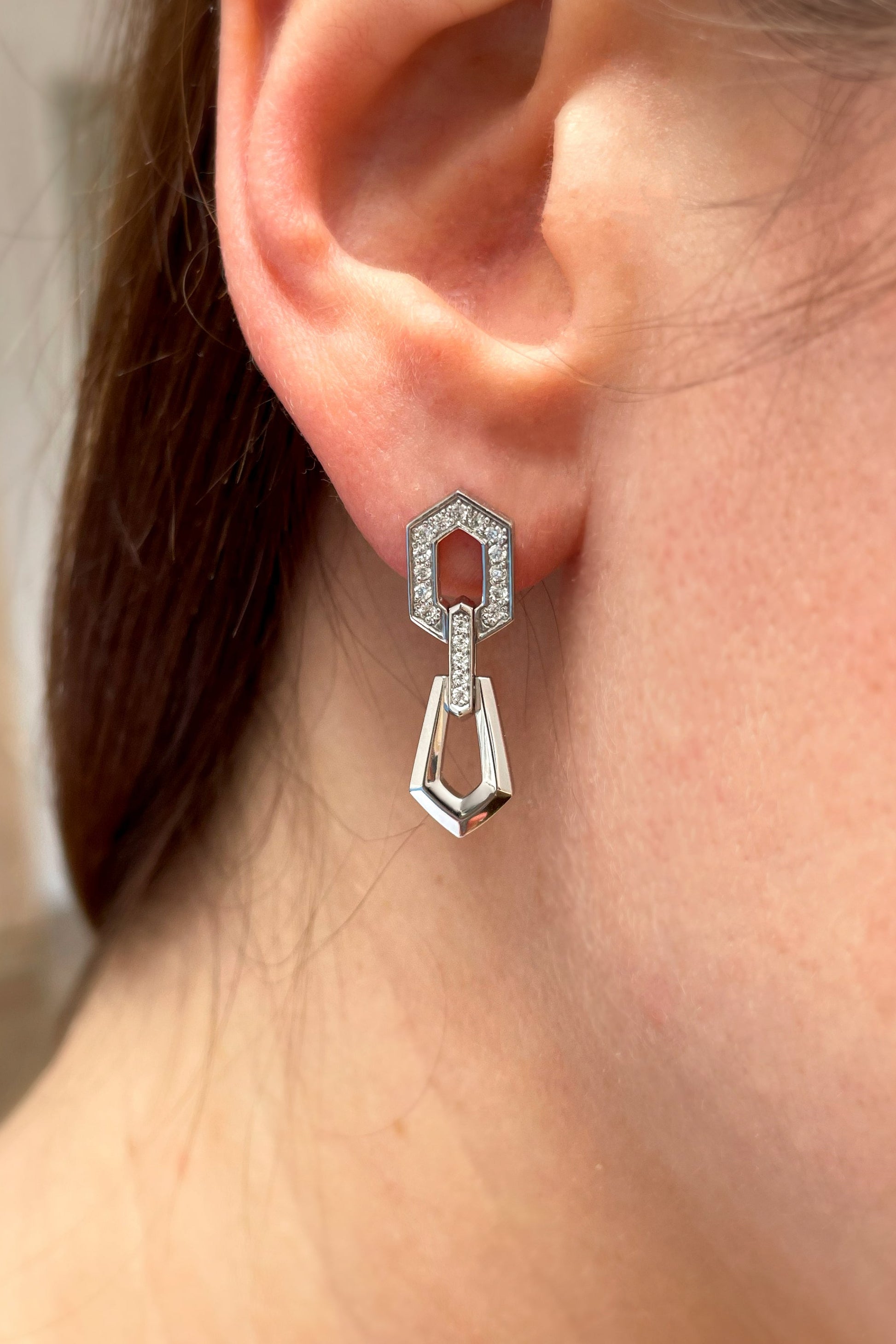14k gold link earrings