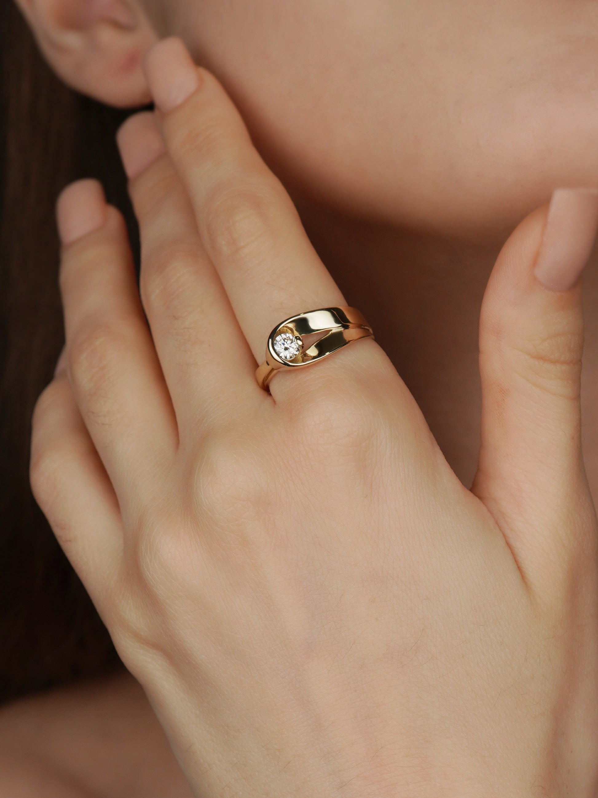 Solid gold statement ring