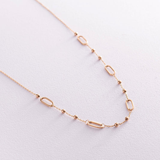 balls and links necklace- Gold link Necklace-Delicate gold Chain Necklace