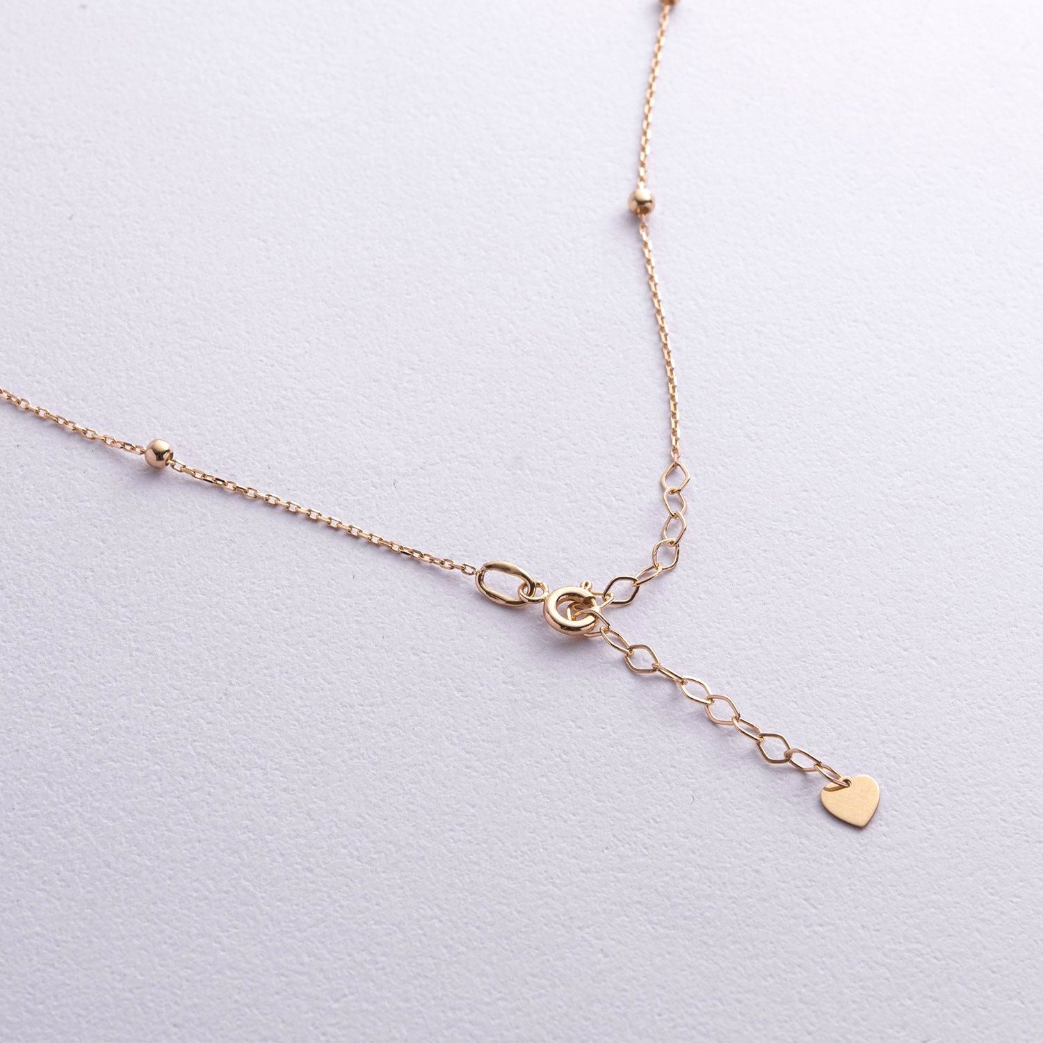 A delicate rose gold Y-necklace with a small heart charm-14k solid gold 
-necklace length: 40 + 5 cm (adjustablу)