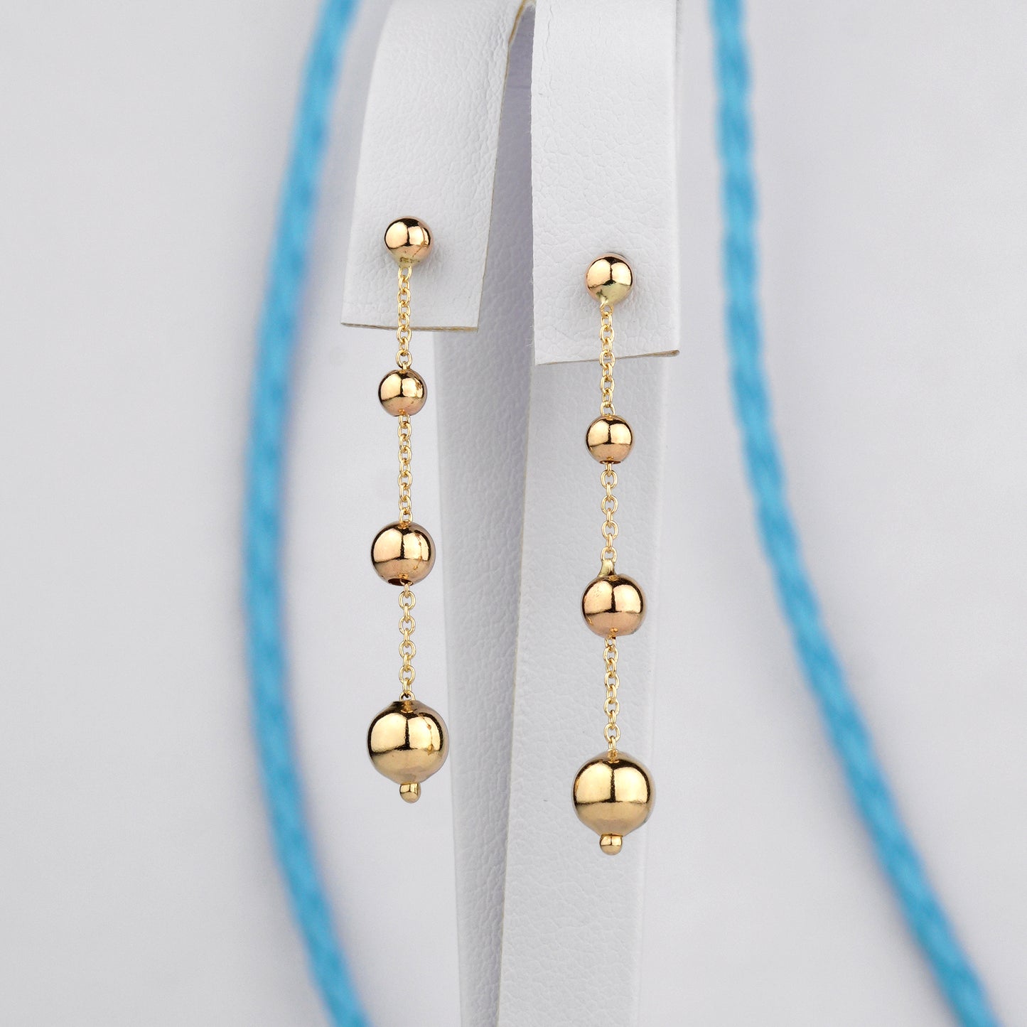  for a night out or everyday wear Gold Ball Drop Earrings-Earring size: 35 mm