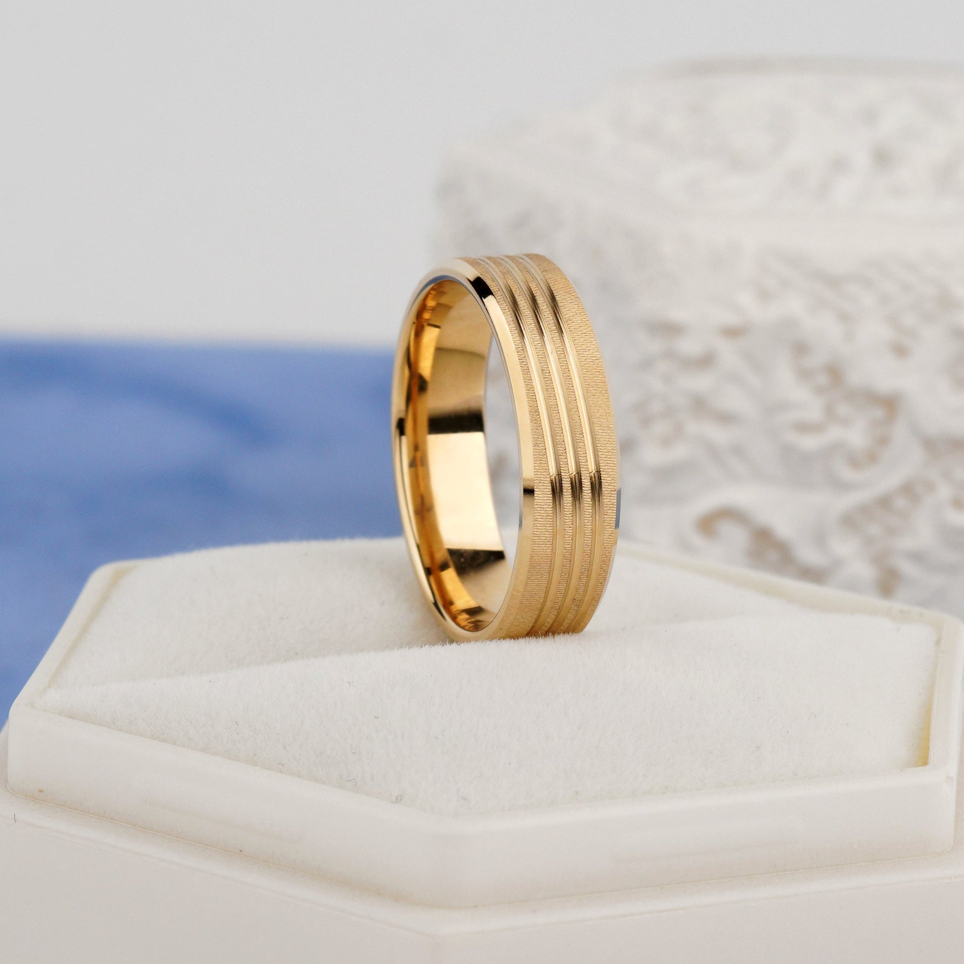  modern wedding rings for couples-wave wedding rings-minimalist wedding band set