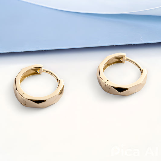 Gold hoop earrings - Inner diameter: 11 mm-Weight: 1.7-1.8 g