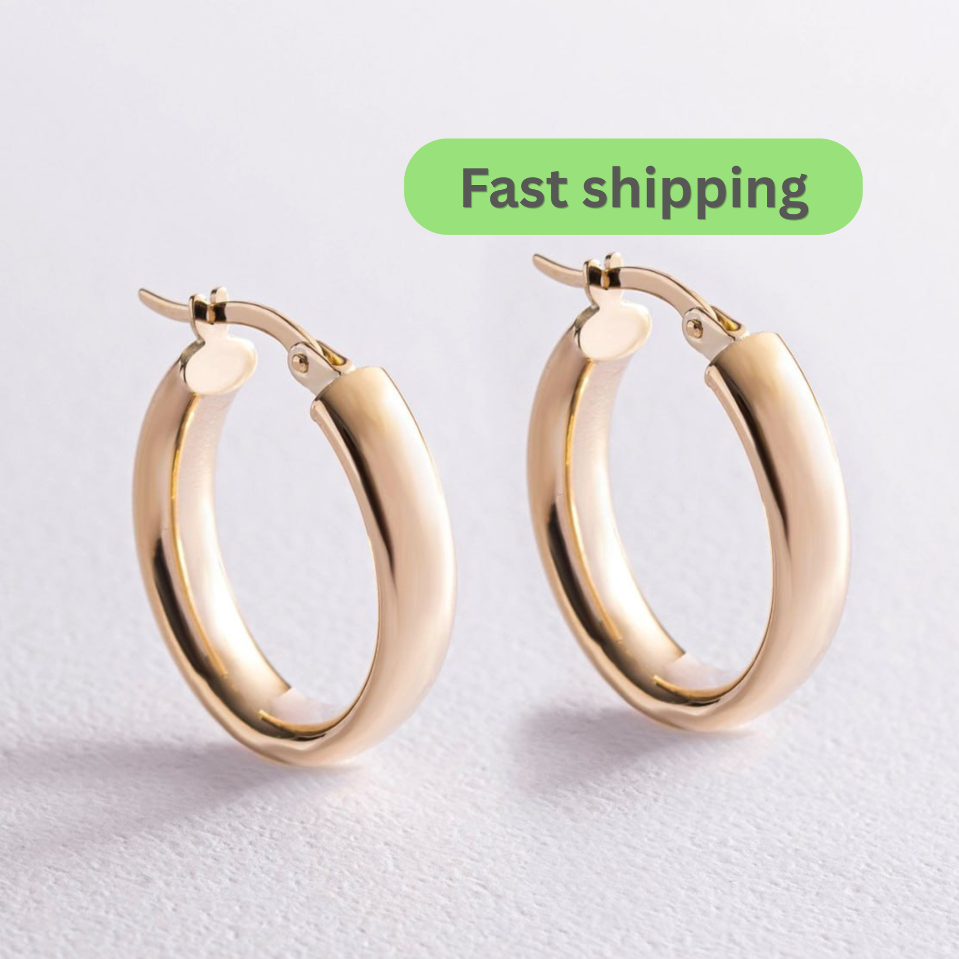 Gold hoop earrings 
