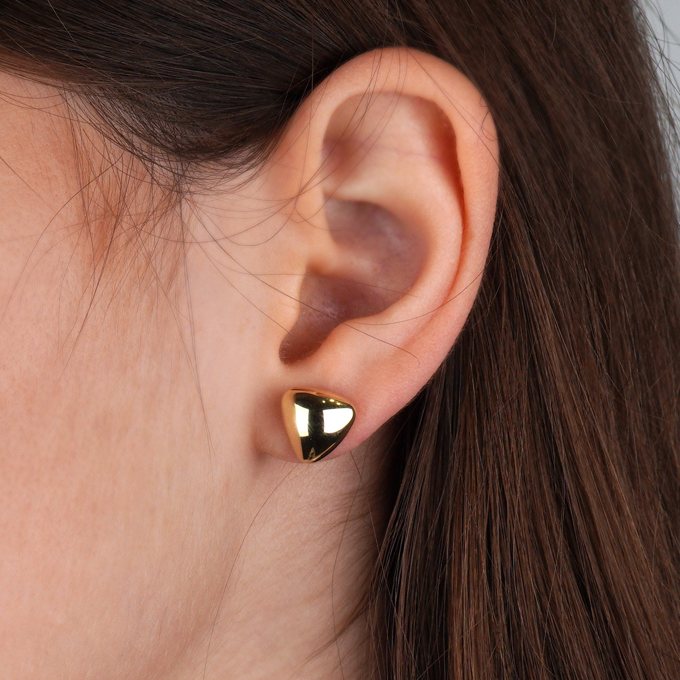 Everyday gold stud earrings- triangular shape -Minimalist Earrings
