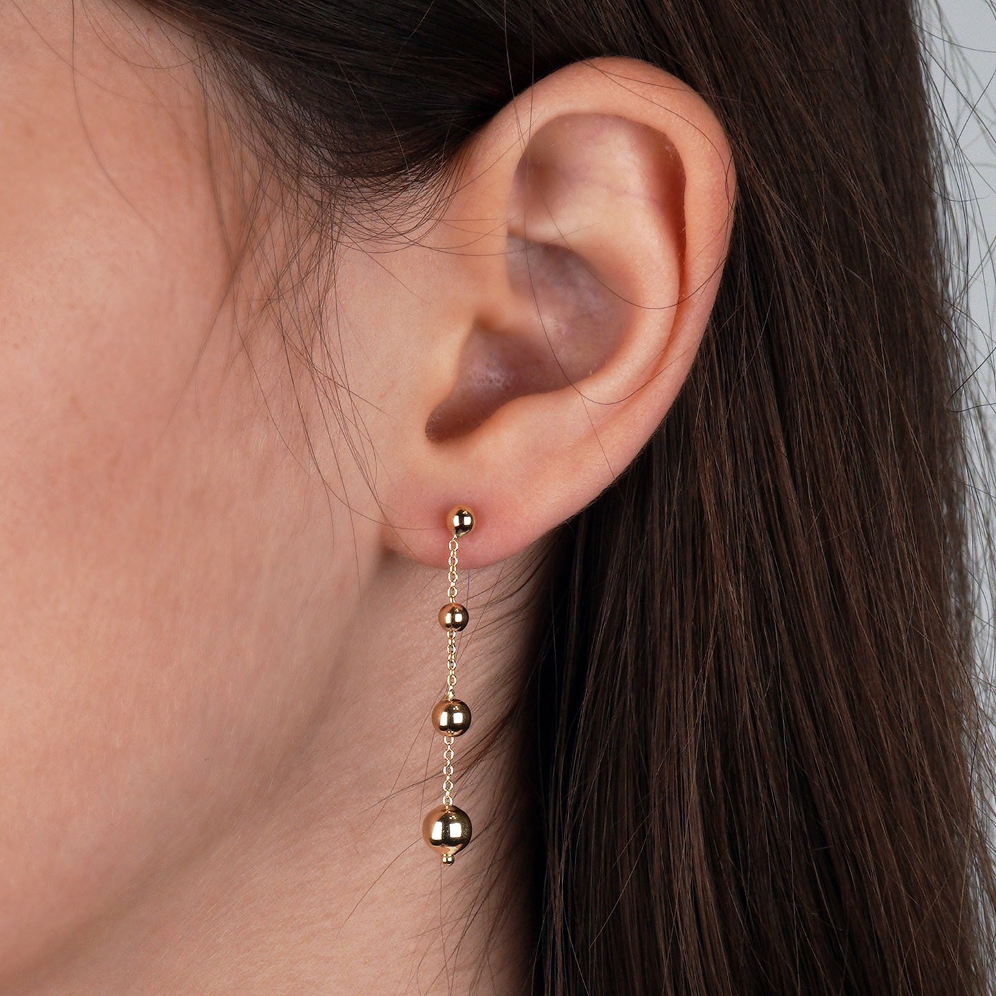 Gold Linear Earrings-Earring size: 35 mm- high polish finish