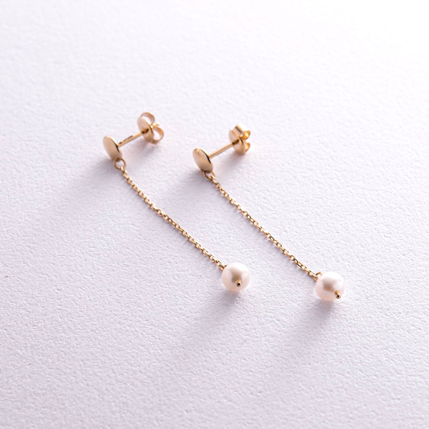 Pair of pearl earrings -Pearl gold earrings- Gold Pearl Earrings
