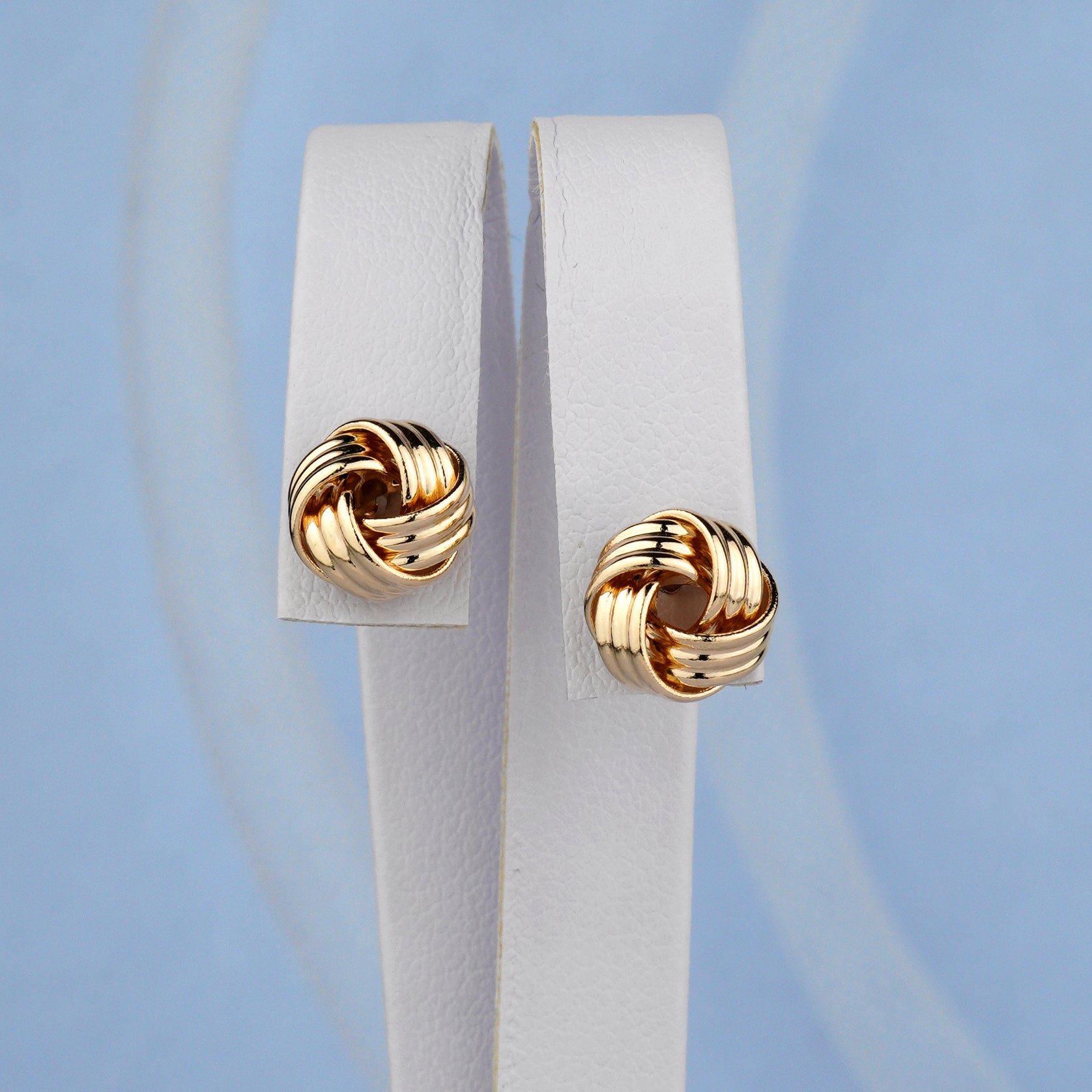 Gold knot earrings-Backing type: push back-Dainty Everyday earrings