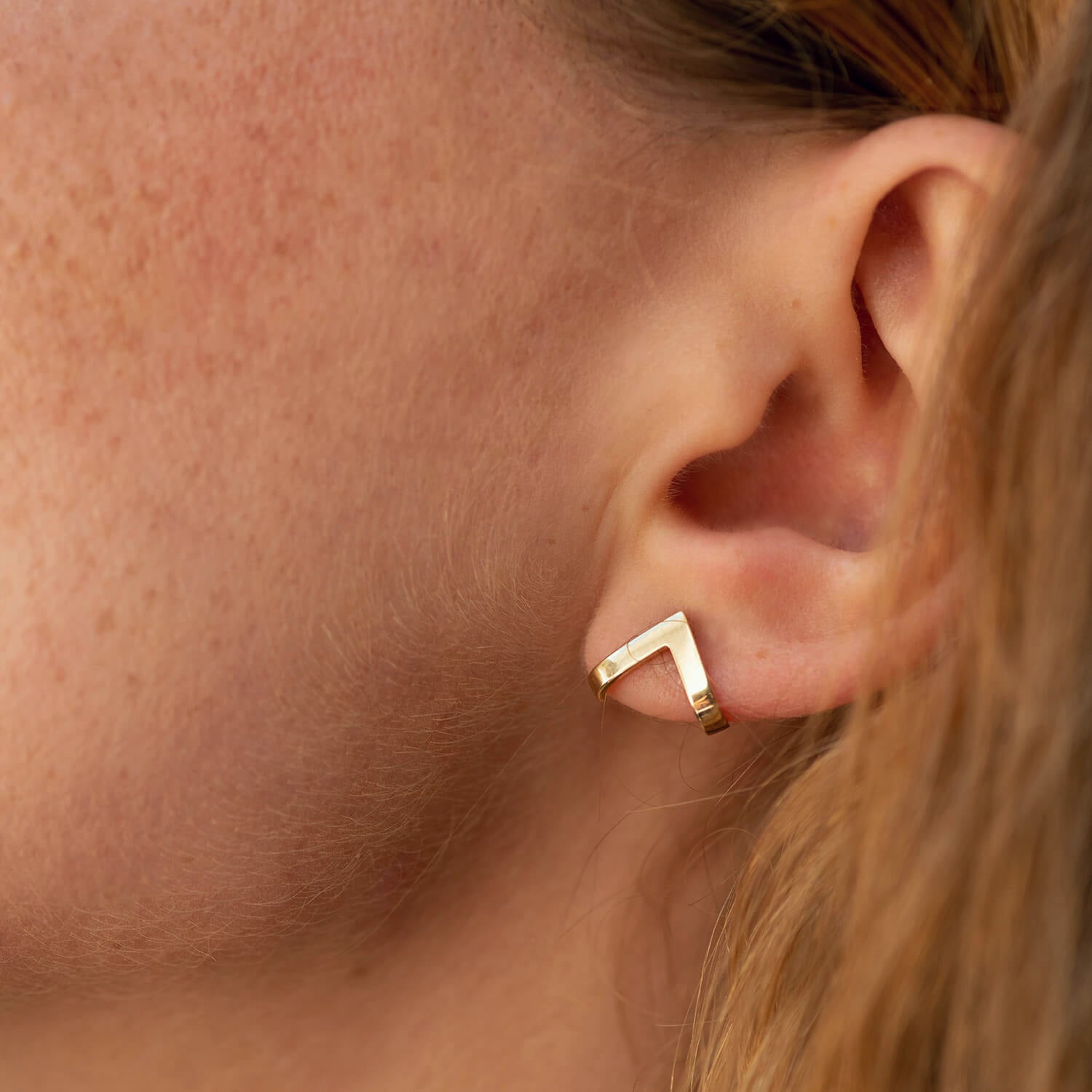 Gold Ear Jackets-Geometric Earrings-Weight: 1.7-1.8 g