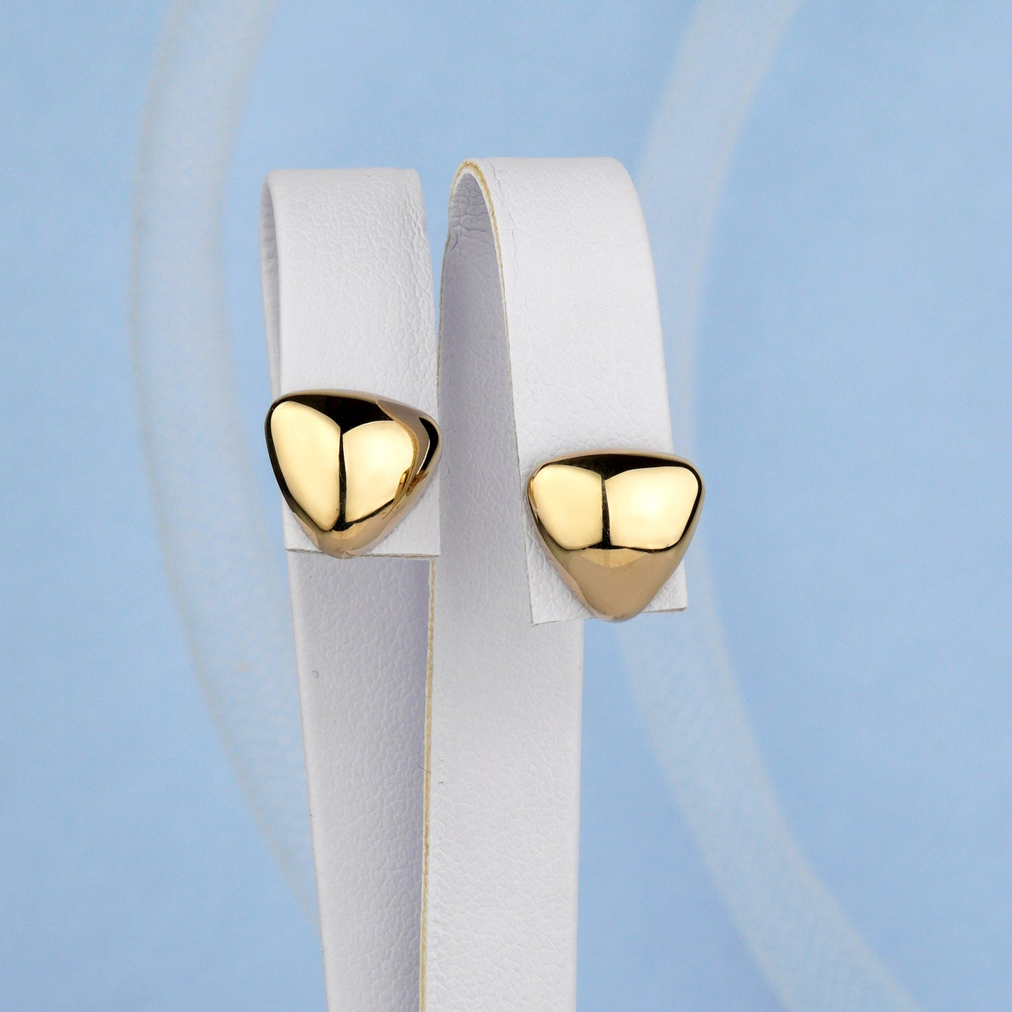 Triangle Stud Earrings-Everyday gold earrings-Weight: approx. 1.2–1.3 g