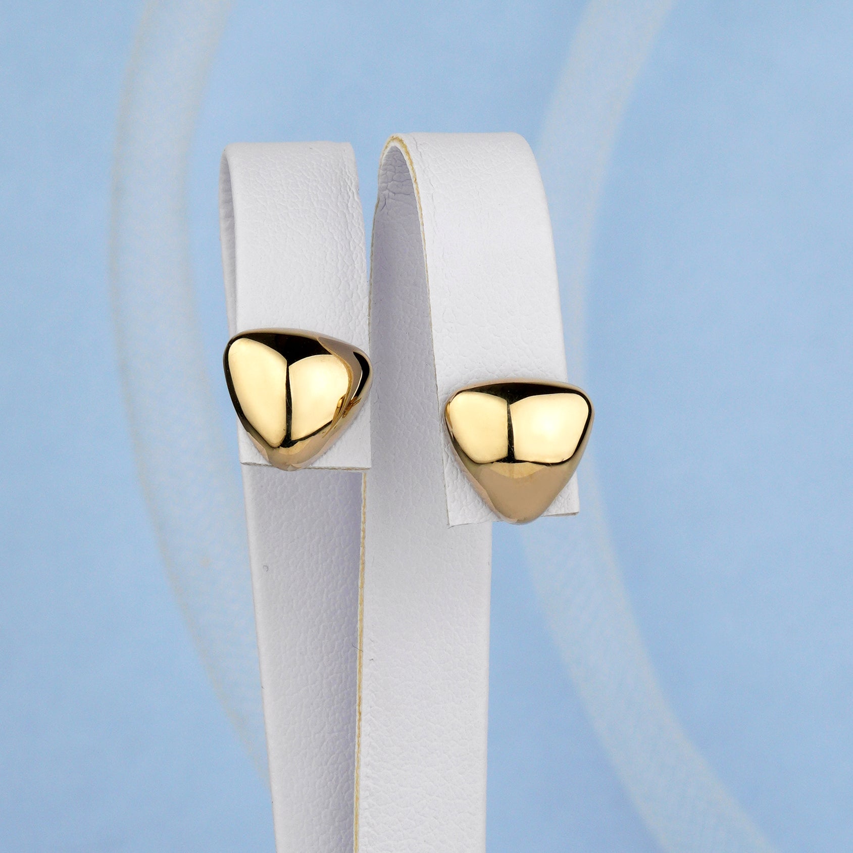 Triangle Stud Earrings-Everyday gold earrings-Weight: approx. 1.2–1.3 g
