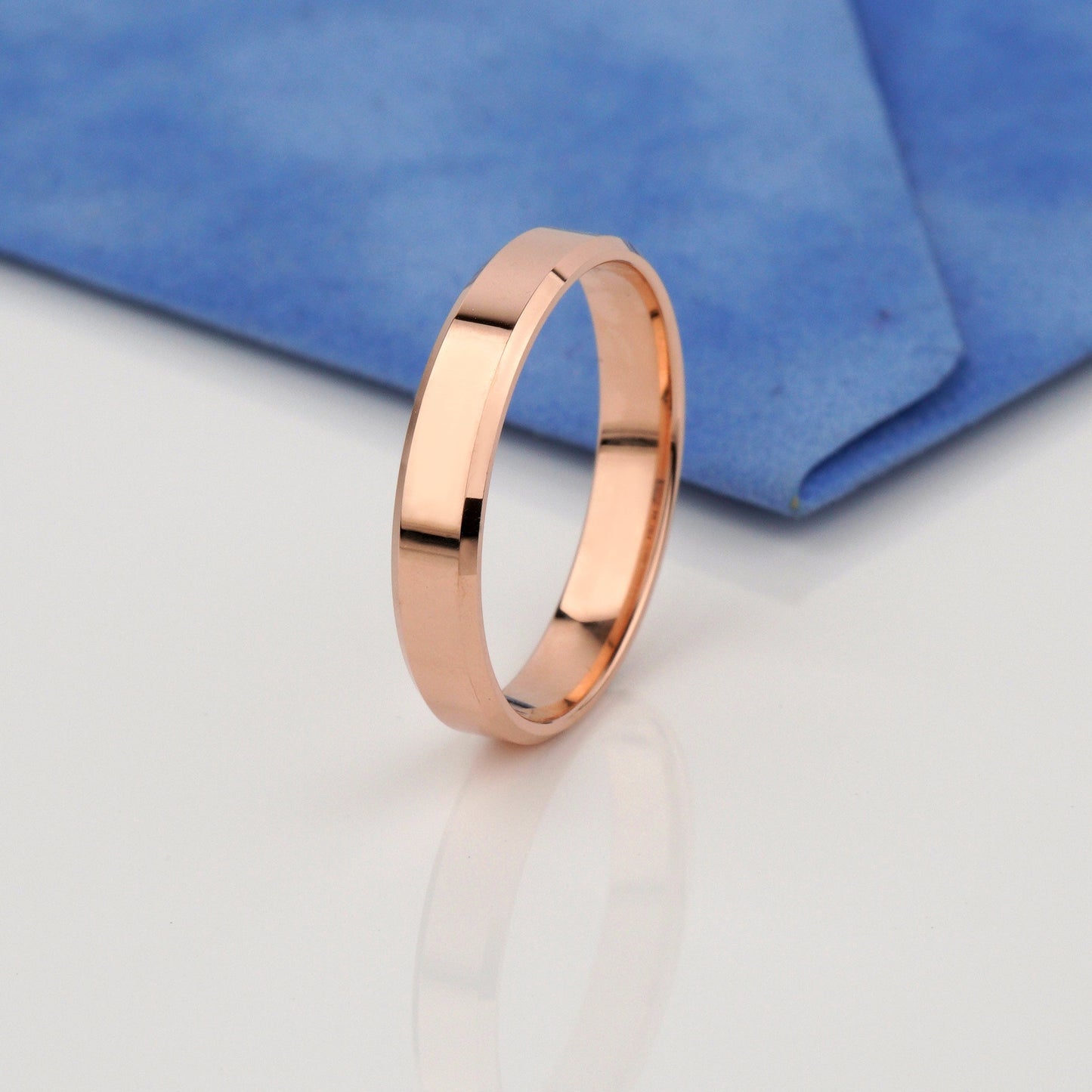rose gold his and hers wedding bands- Comfort fit interior-clean lines and modern minimalism. 