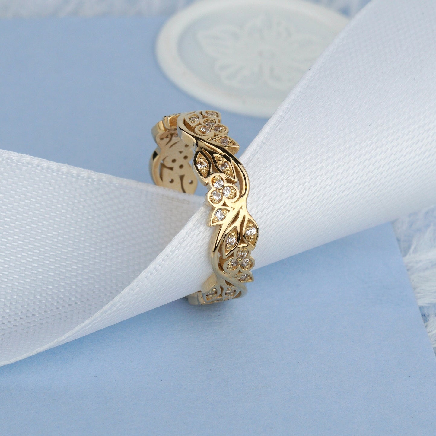 flowers wedding ring-gold flower ring -unique nature inspired ring