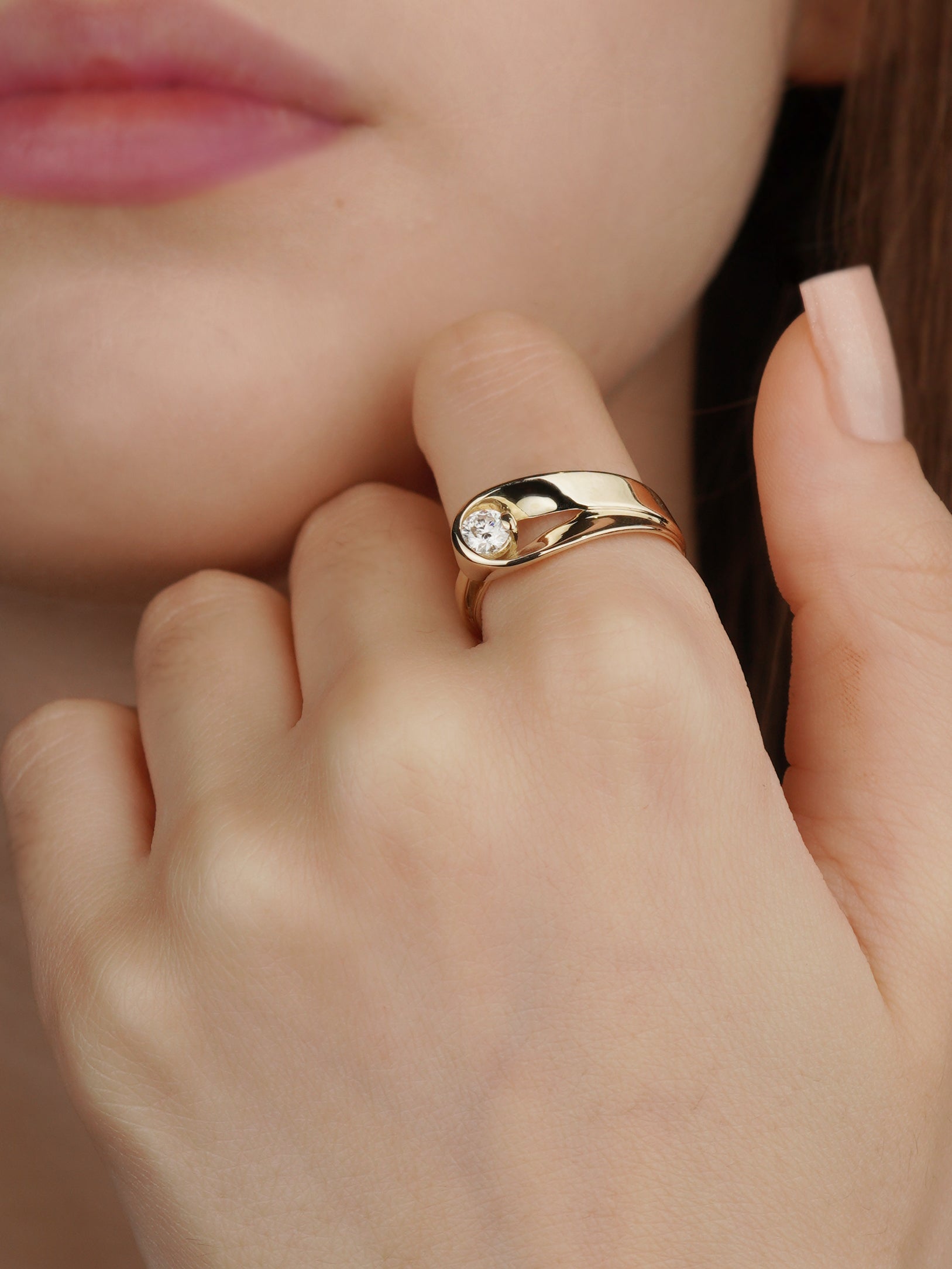 Solid gold statement ring