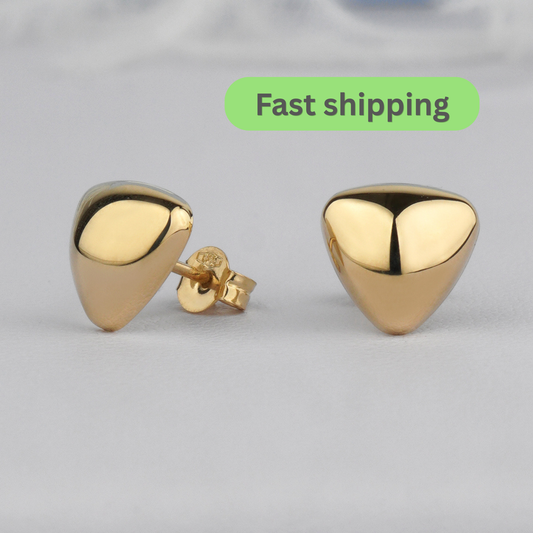 Gold triangle-shaped earrings