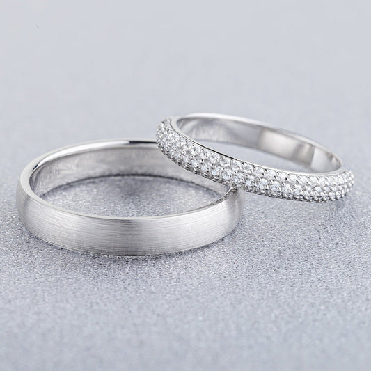 Classic wedding bands set with diamonds - escorialjewelry