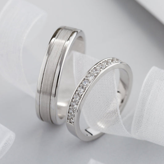 Couple rings set with diamonds - escorialjewelry