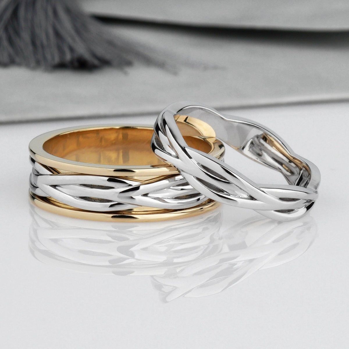 Married Rings Couple wedding rings set with matching design - couple rings couple ...