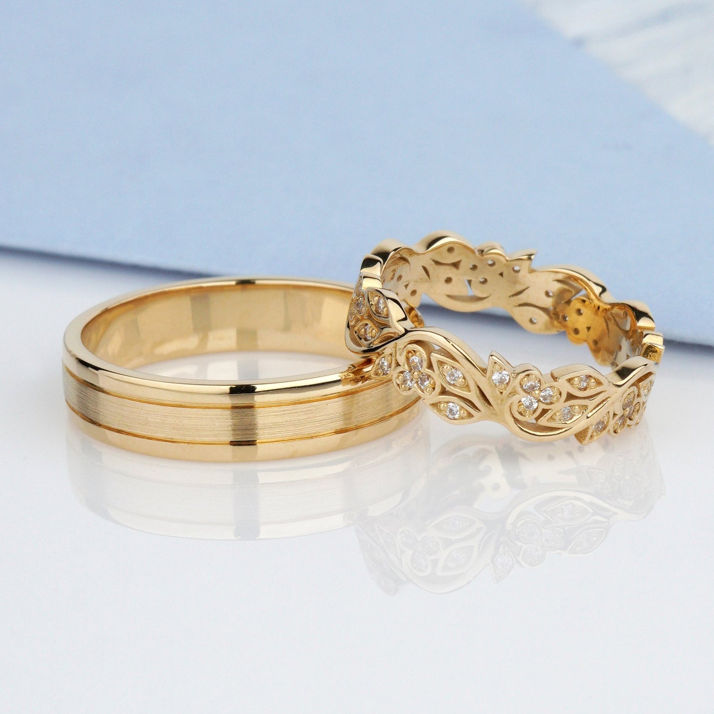 unique wedding rings set