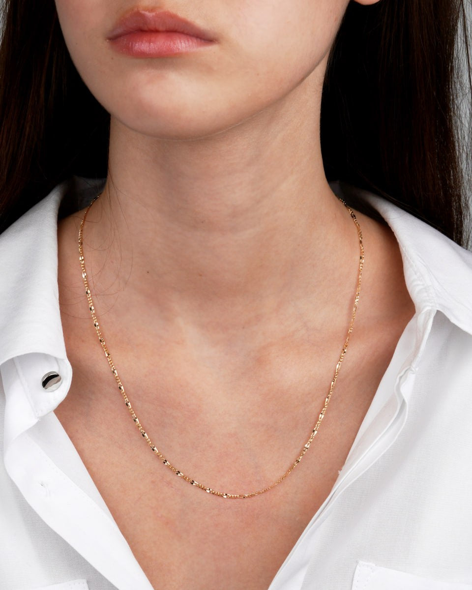 layering chain necklace-solid gold necklace-classic gold chain-everyday necklace