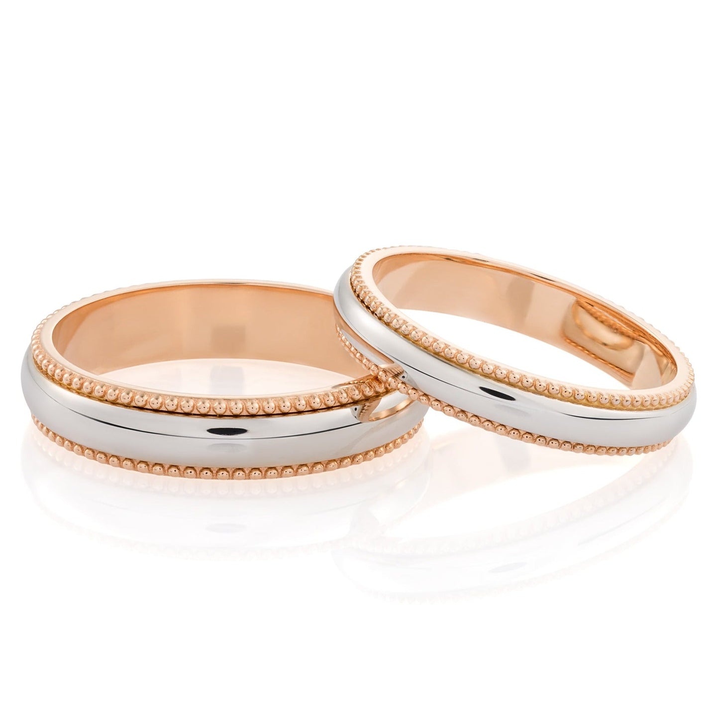 Elegant wedding rings set with milgrain details - couple rings - couple rings set - couple wedding bands - escorialjewelry