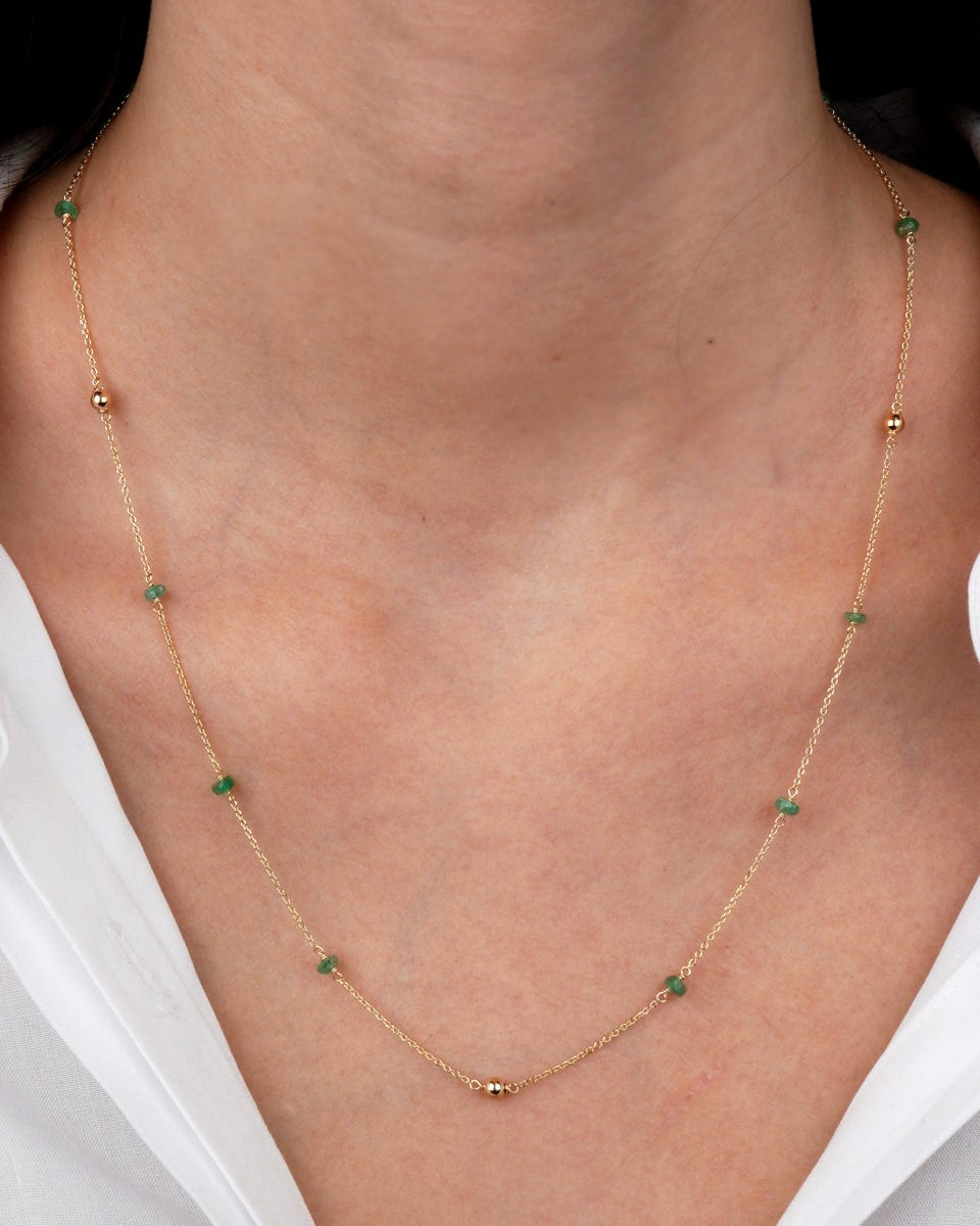 natural emerald jewelry
delicate gold necklace
minimalist gold necklace