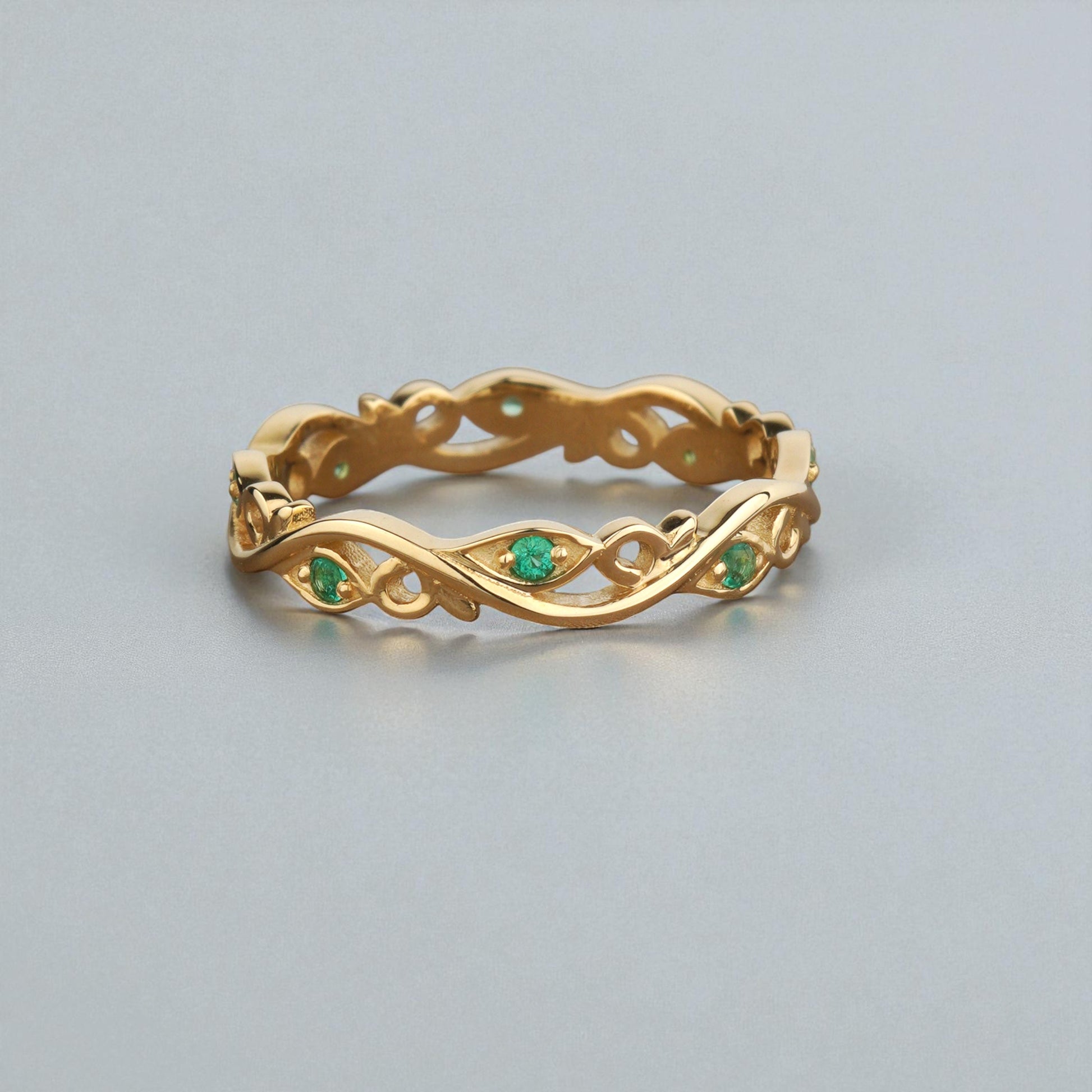 emerald wedding band