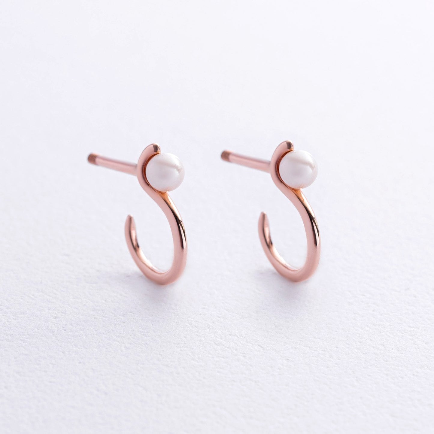 Perfect 14k solid gold pearl earrings for everyday wear-pearl studs- rose gold earrings with pearls