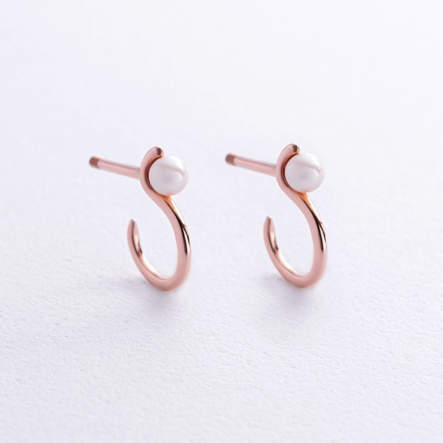 Perfect 14k solid gold pearl earrings for everyday wear-pearl studs- rose gold earrings with pearls