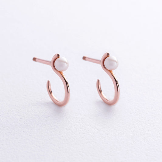 Perfect 14k solid gold pearl earrings for everyday wear-pearl studs- rose gold earrings with pearls