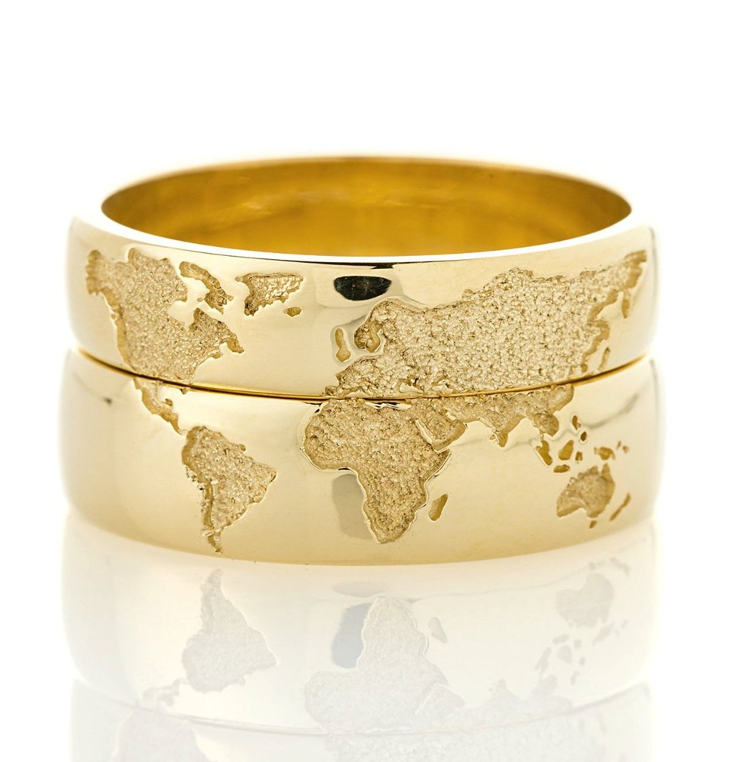 Custom  world map rings