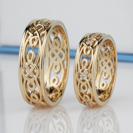 Love knot wedding rings - celtic wedding rings - couple rings - couple wedding bands - escorialjewelry