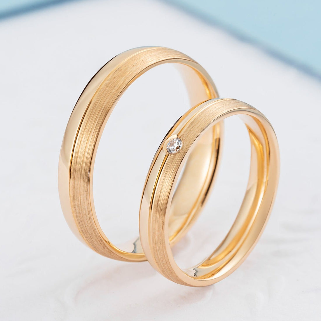 Matching wedding rings set with diamond - classic diamond band classic ...