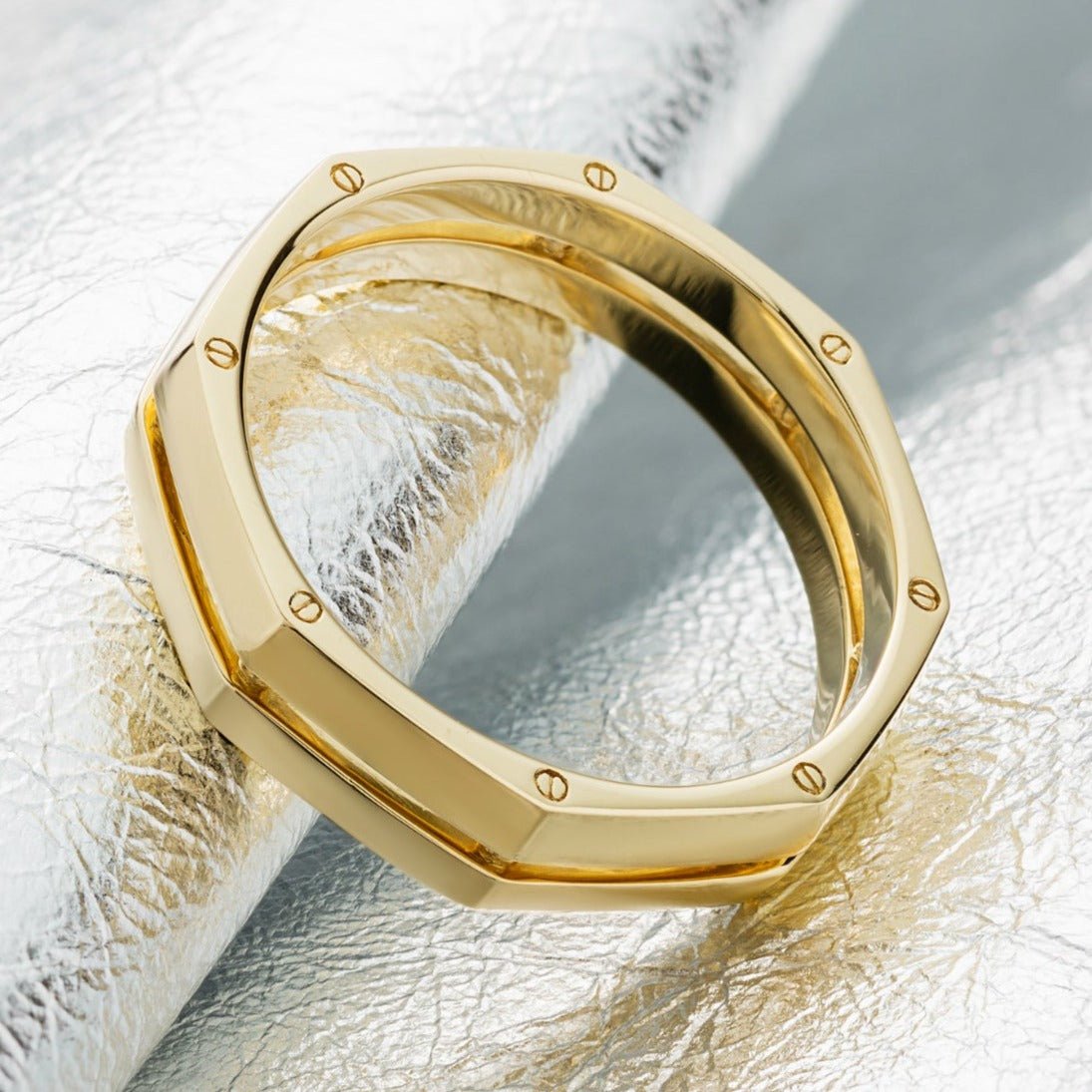 Men's wedding band with unique design - 14k gold band - 14k gold ring - gold bands - escorialjewelry