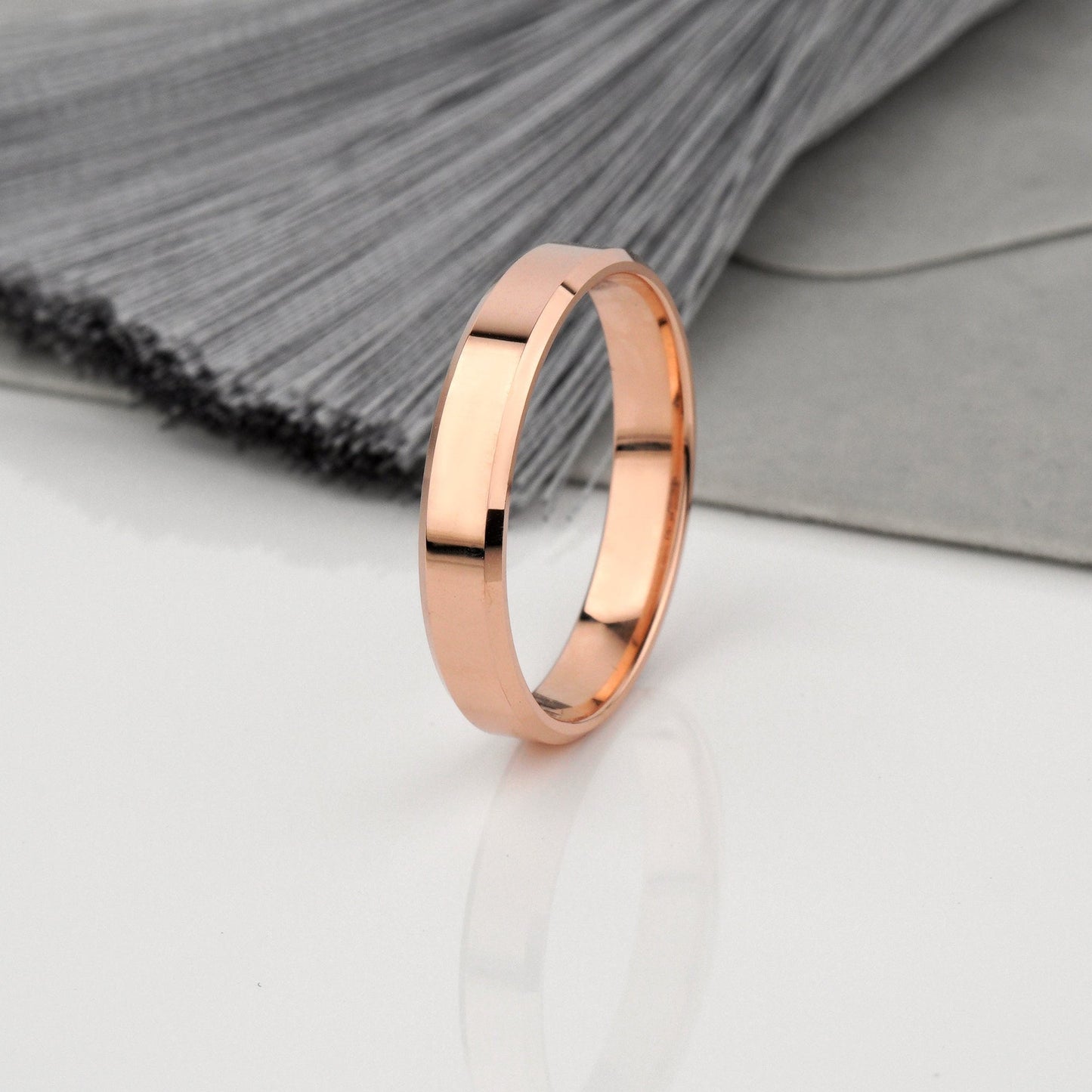 simple  wedding ring set-  her ring 3 mm wide- Comfort fit interior
-  comfortable for daily wear