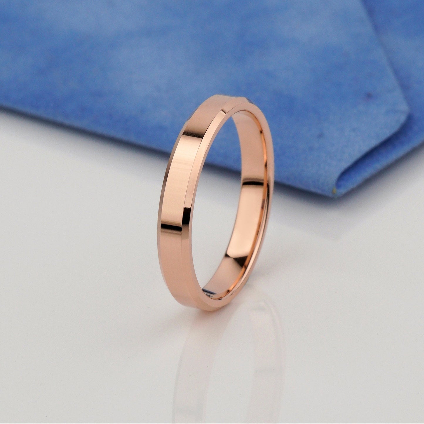 solid gold wedding bands set-comfortable for daily wear, whether worn alone or stacked with an engagement ring-  modern minimalism