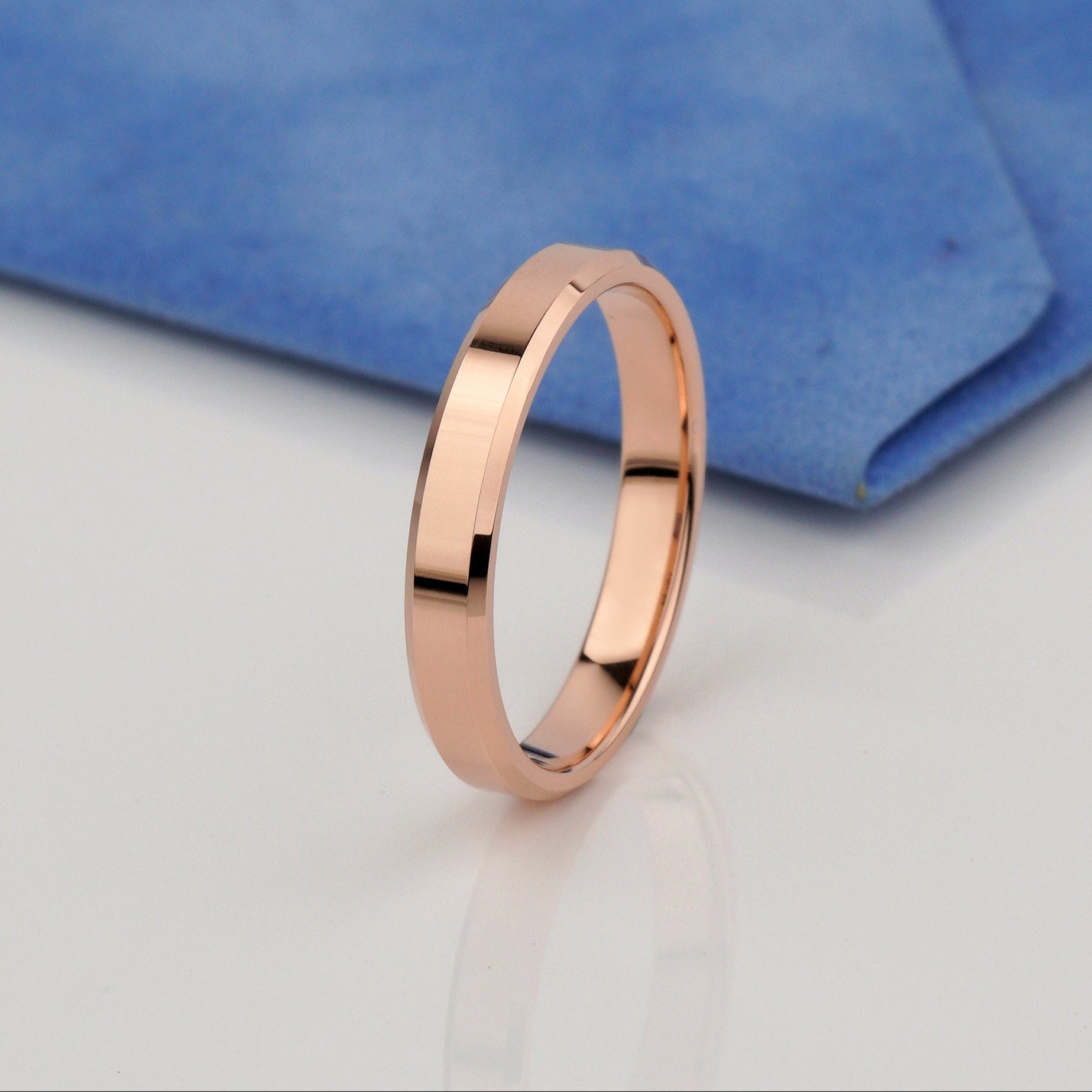 solid gold wedding bands set-comfortable for daily wear, whether worn alone or stacked with an engagement ring-  modern minimalism