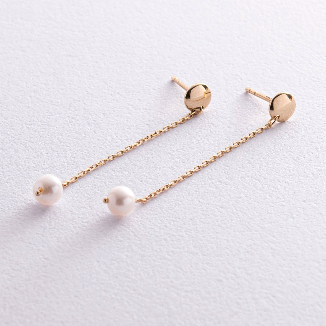 Pearl earrings with gold chains - Gold Pearl Earrings,-Women's gold pearl earrings
