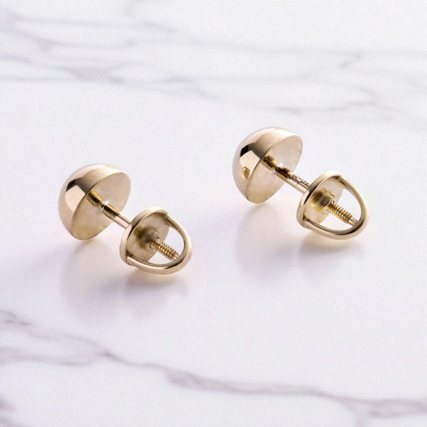 7mm gold ball earrings- rose gold- yellow gold-minimalist gold studs