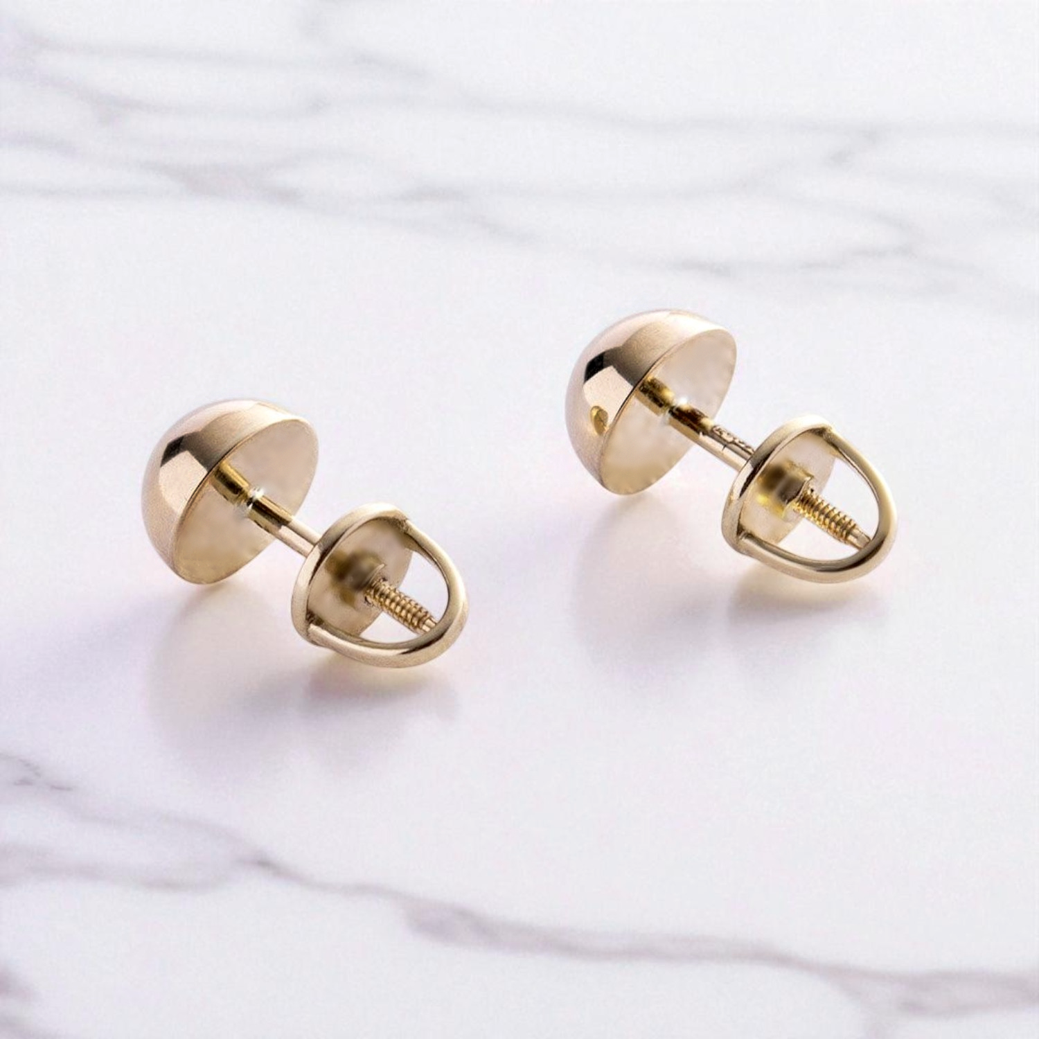 7mm gold ball earrings- rose gold- yellow gold-minimalist gold studs