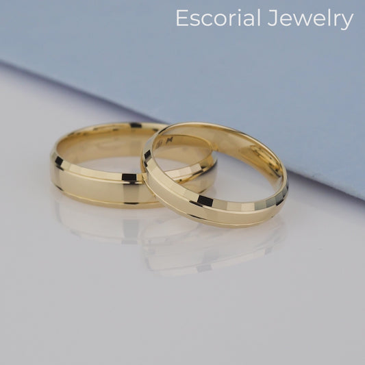his and hers classic wedding bands- daily wearability