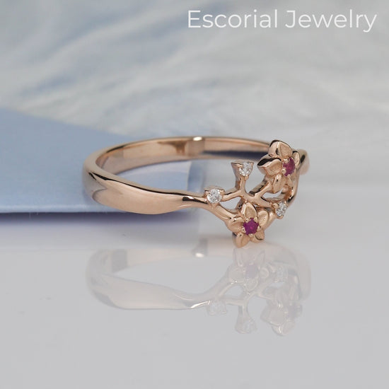 Gold sacura ring