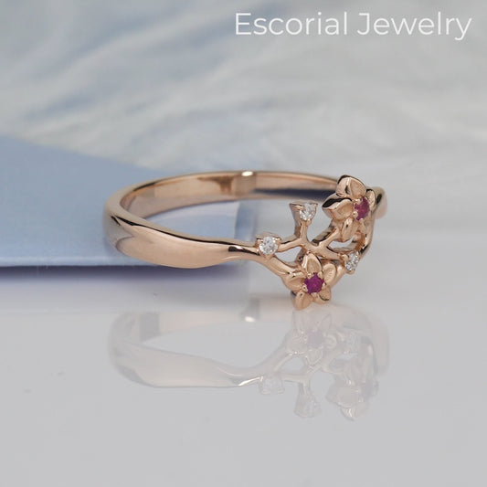 Gold sacura ring