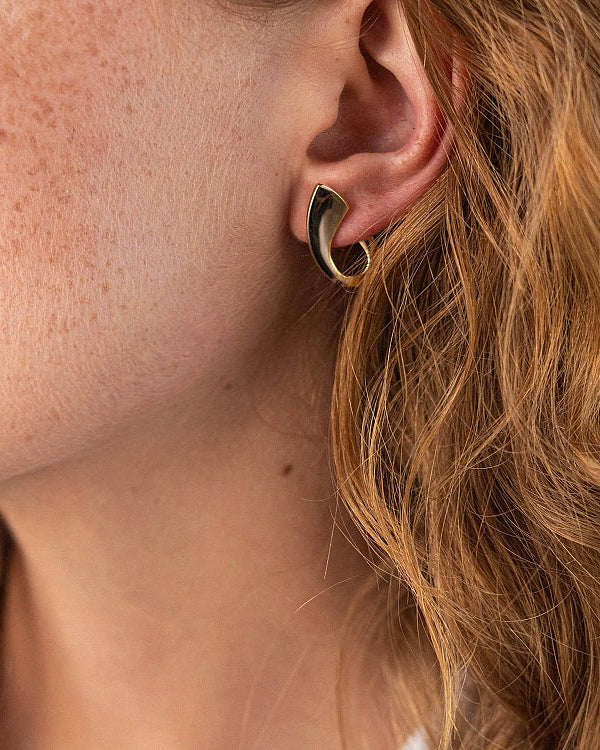 Real gold hoop earrings-Everyday gold earring -Hoop Earrings Women