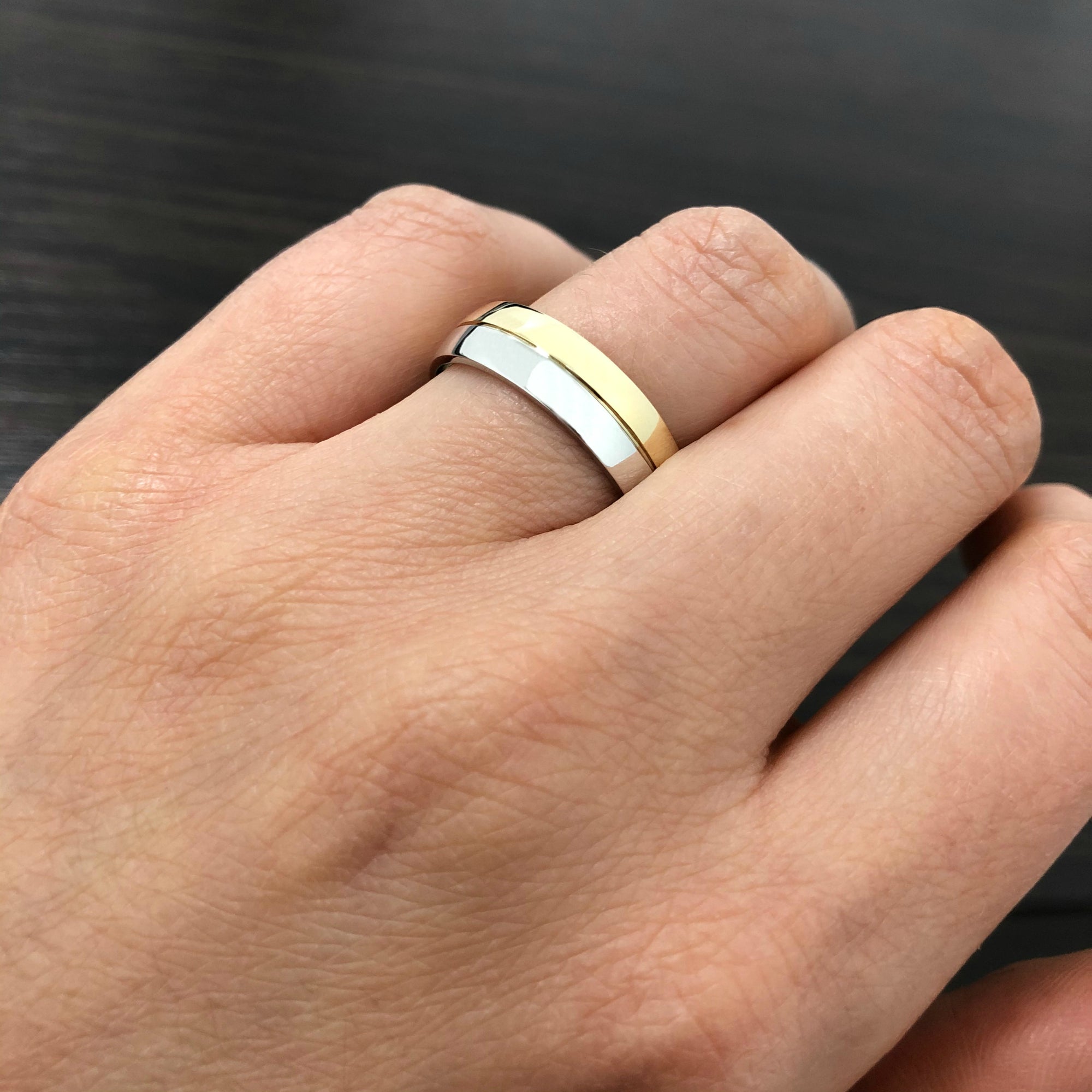 Coordinate Ring/ Engraved Jewelry/ Her Ring/ Women Wedding Ring/ Custom Jewelry/ Couple Ring/ Two Tone/ discount Titanium Ring