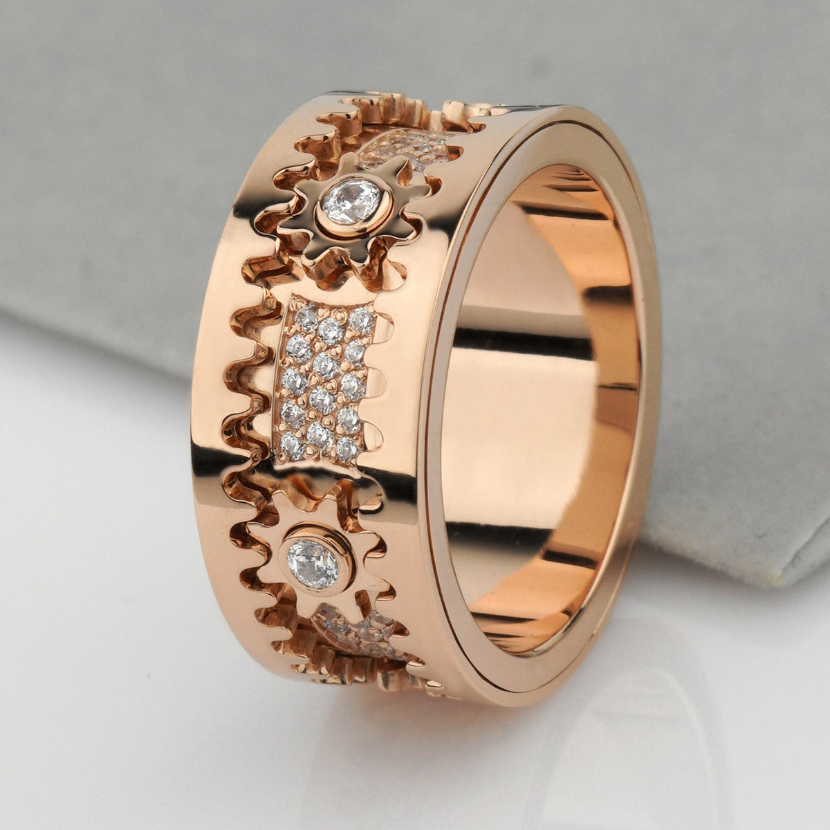 Unique gold spinner ring - 14k gold band 14k gold ring bridal ring ...