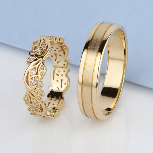 unique wedding rings set
