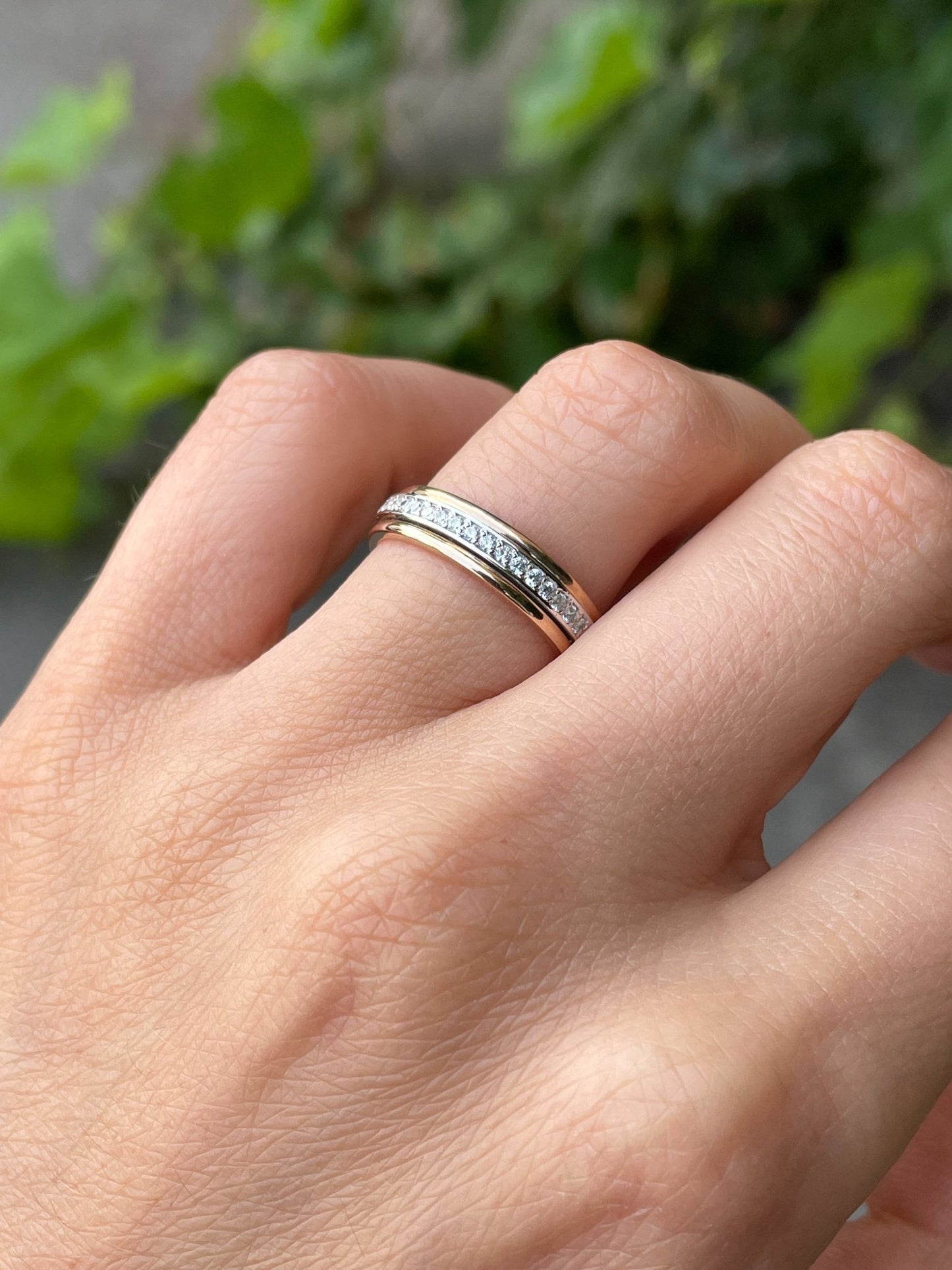 Women's wedding band with diamonds - 14k gold band - 14k gold ring - bridal ring - escorialjewelry